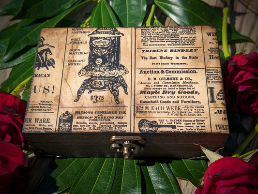 Vintage Syle Ad Box with Black Velvet