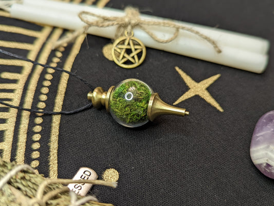 Forest Moss Grounding Necklace with Spell Scroll