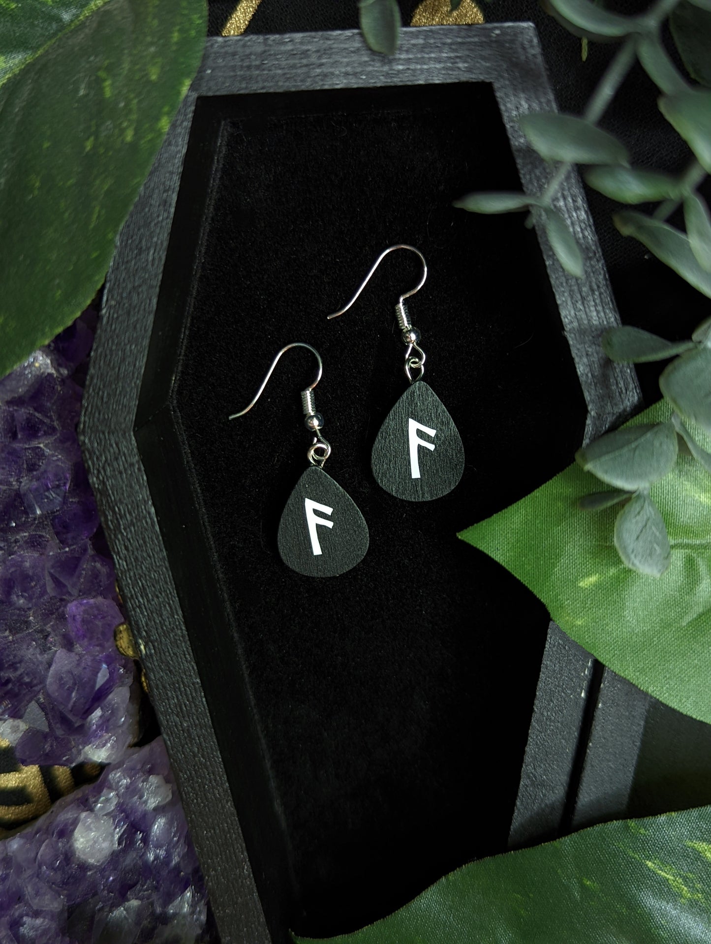 Wooden Rune Earrings