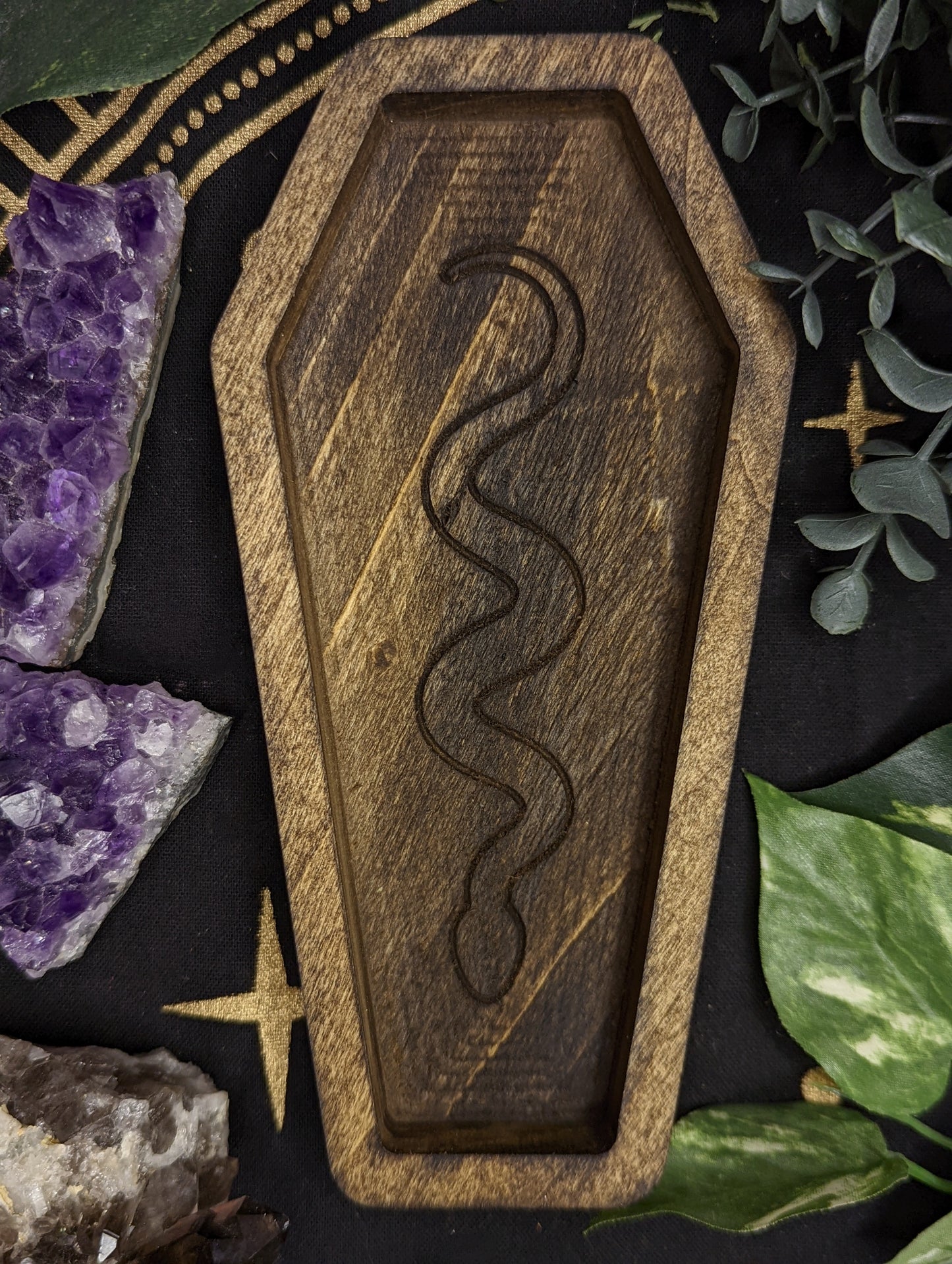 Coffin Trinket Box with Snake