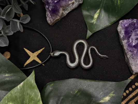 Gunmetal Snake Necklace