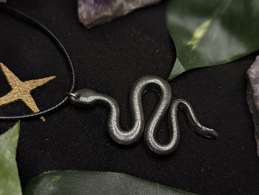 Gunmetal Snake Necklace