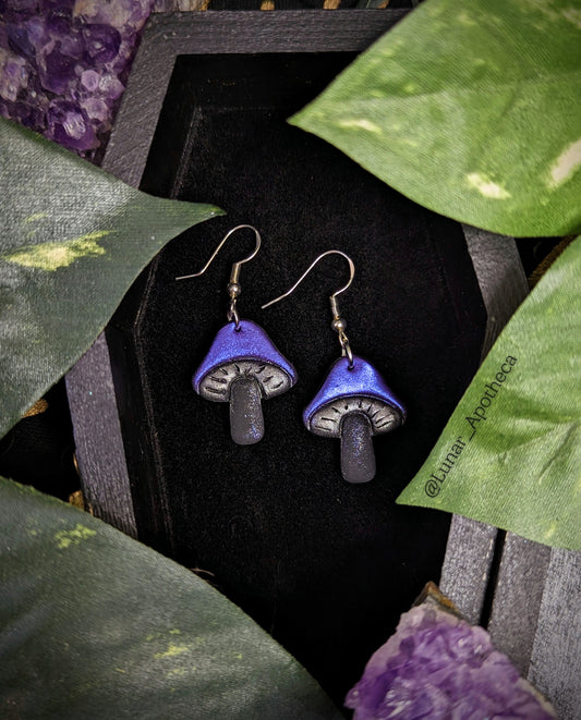 Goth Mushroom Clay Earrings