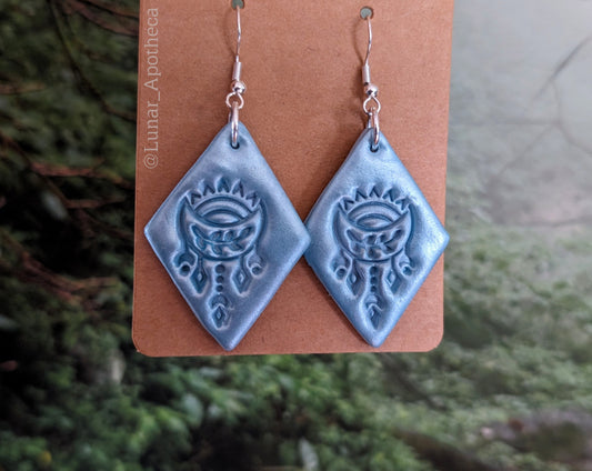 Shimmery Moon Clay Earrings