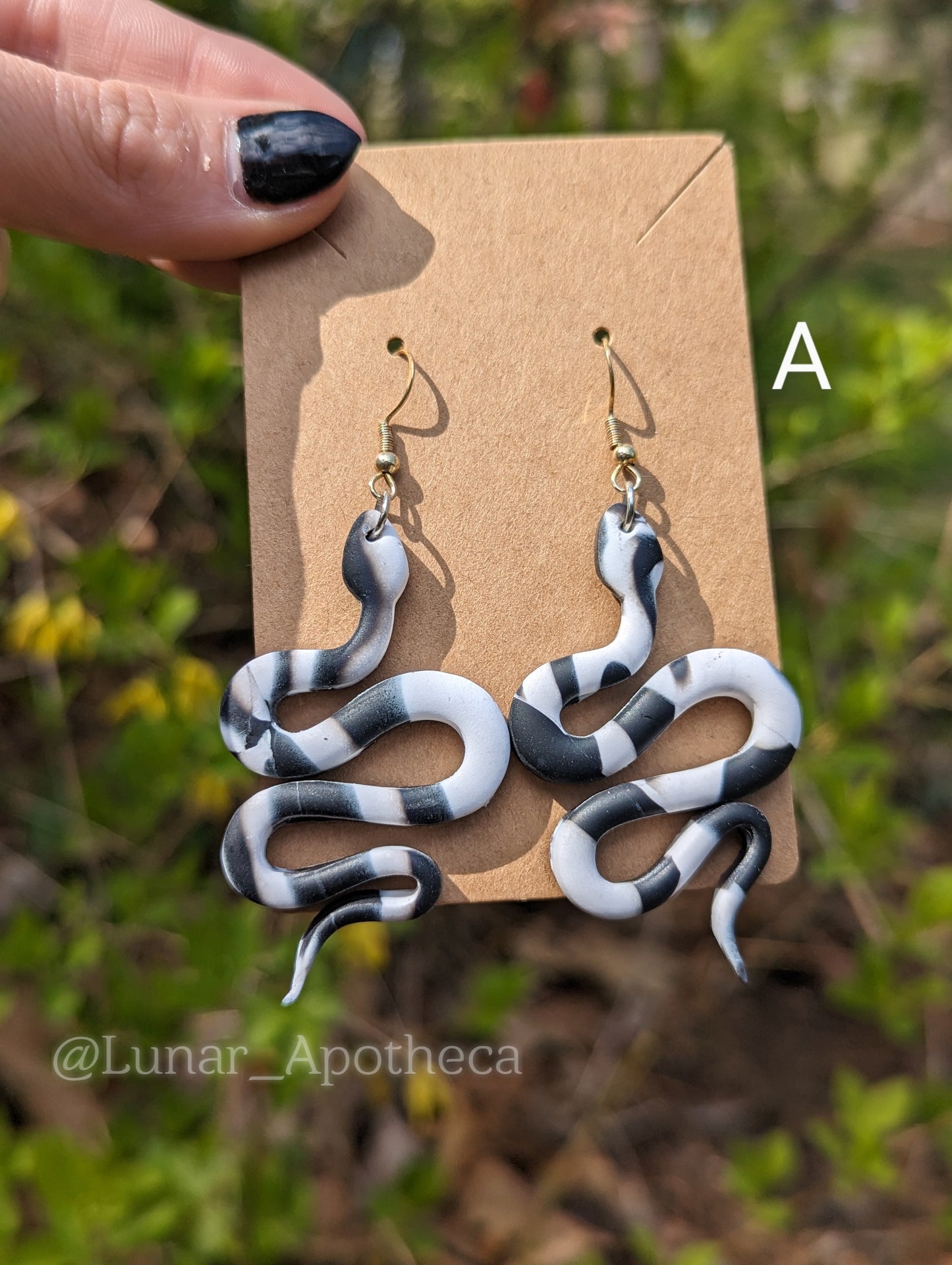 Marbled Snake Clay Earrings