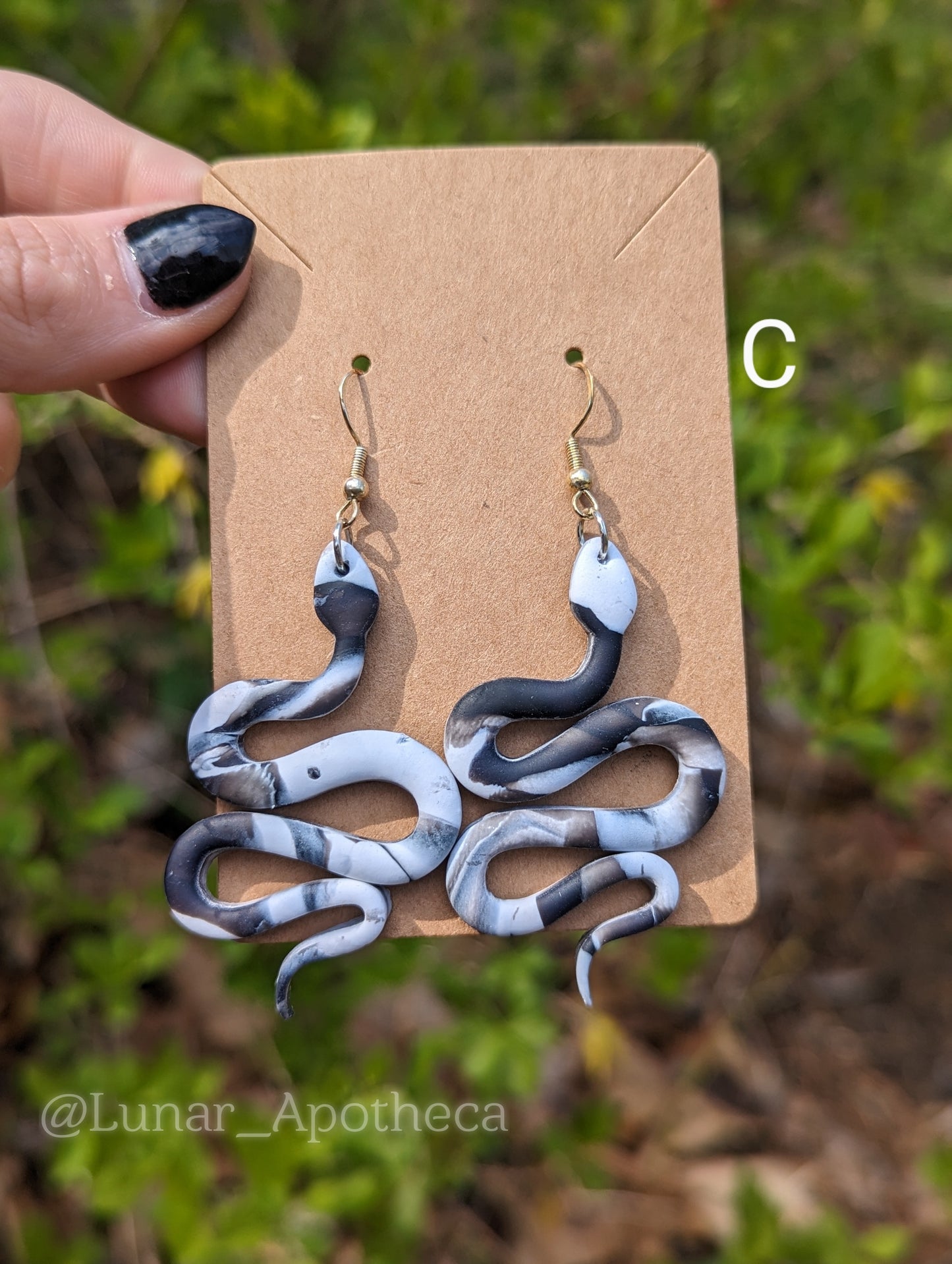 Marbled Snake Clay Earrings