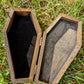 Vintage Newspaper Coffin Box with Black Velvet