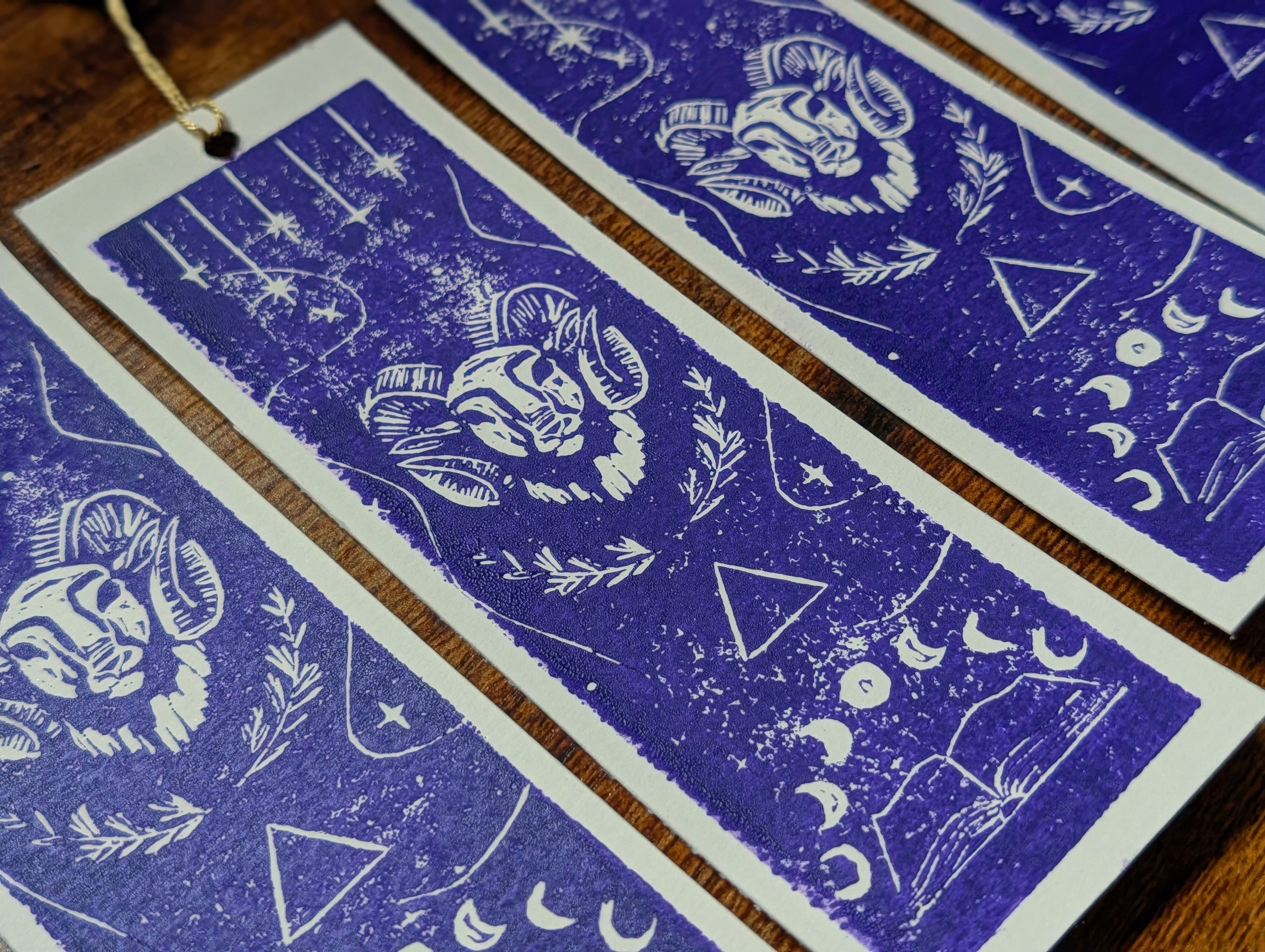 Aries Szn Linocut Bookmark