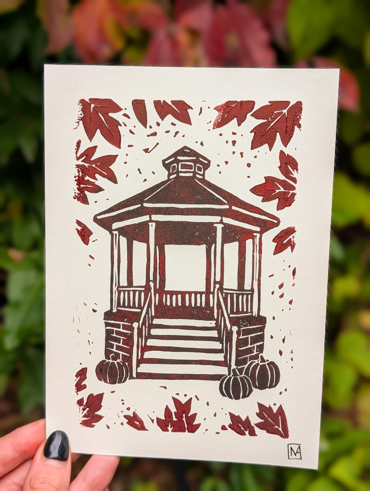 "I am an Autumn" Linocut Art