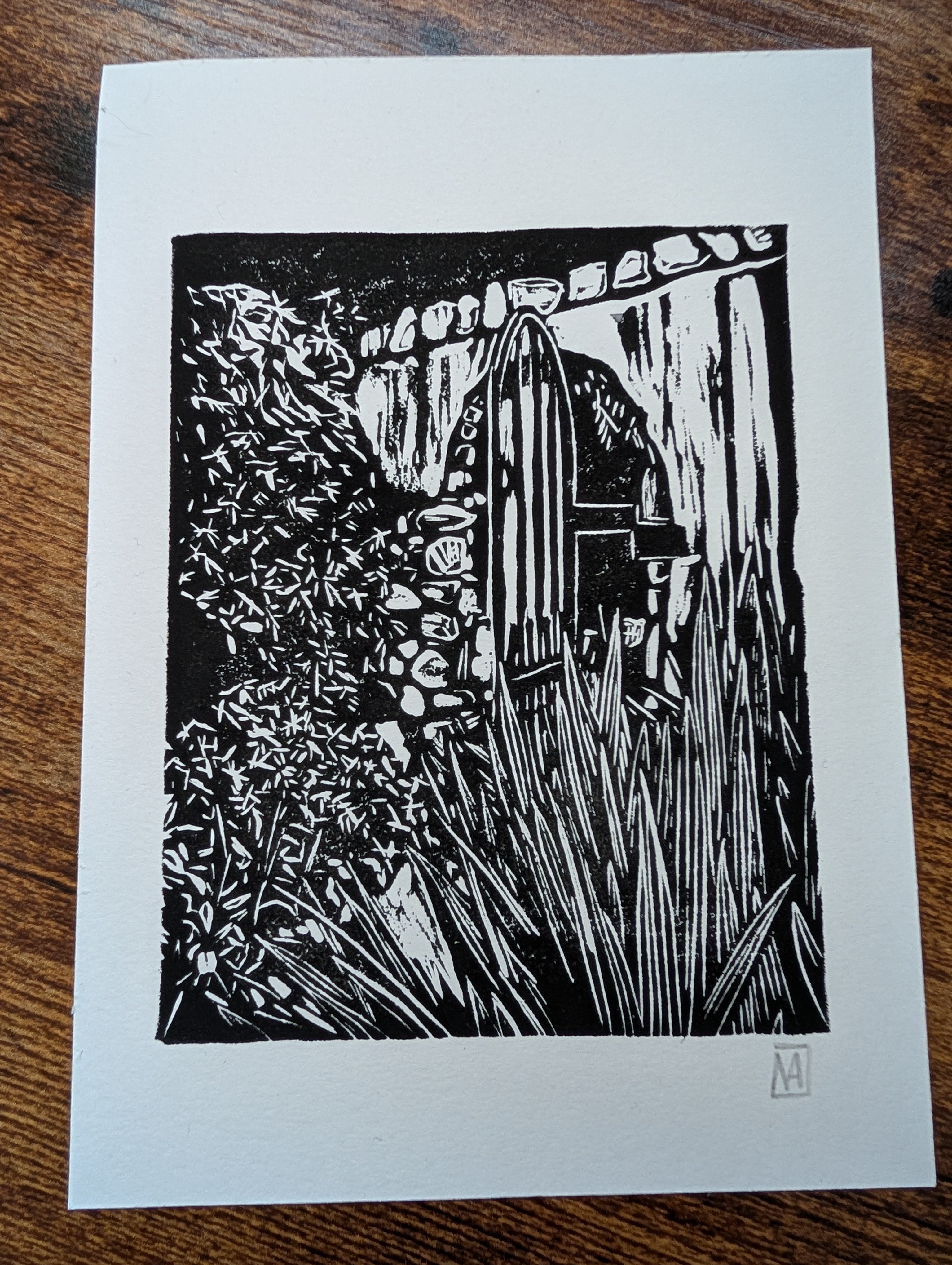 Secret Garden Linocut Art