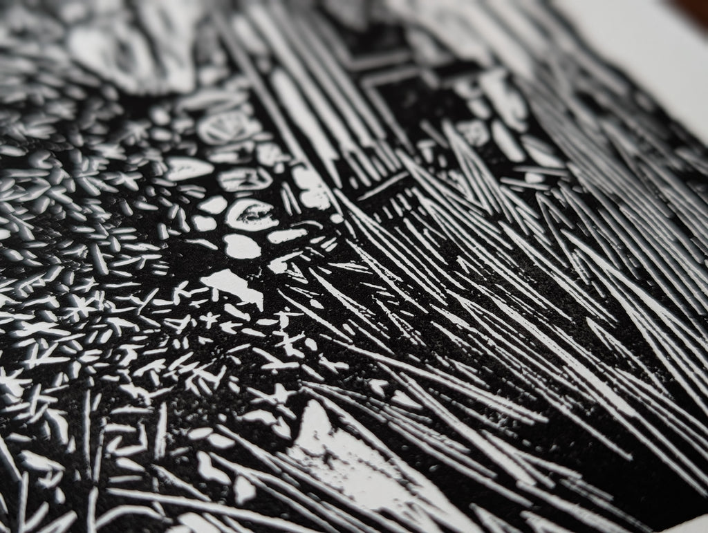 Secret Garden Linocut Art