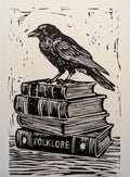 "Nevermore" Linocut Art