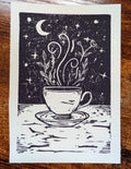 Steeping in the Universe Linocut Art (Deep Purple)