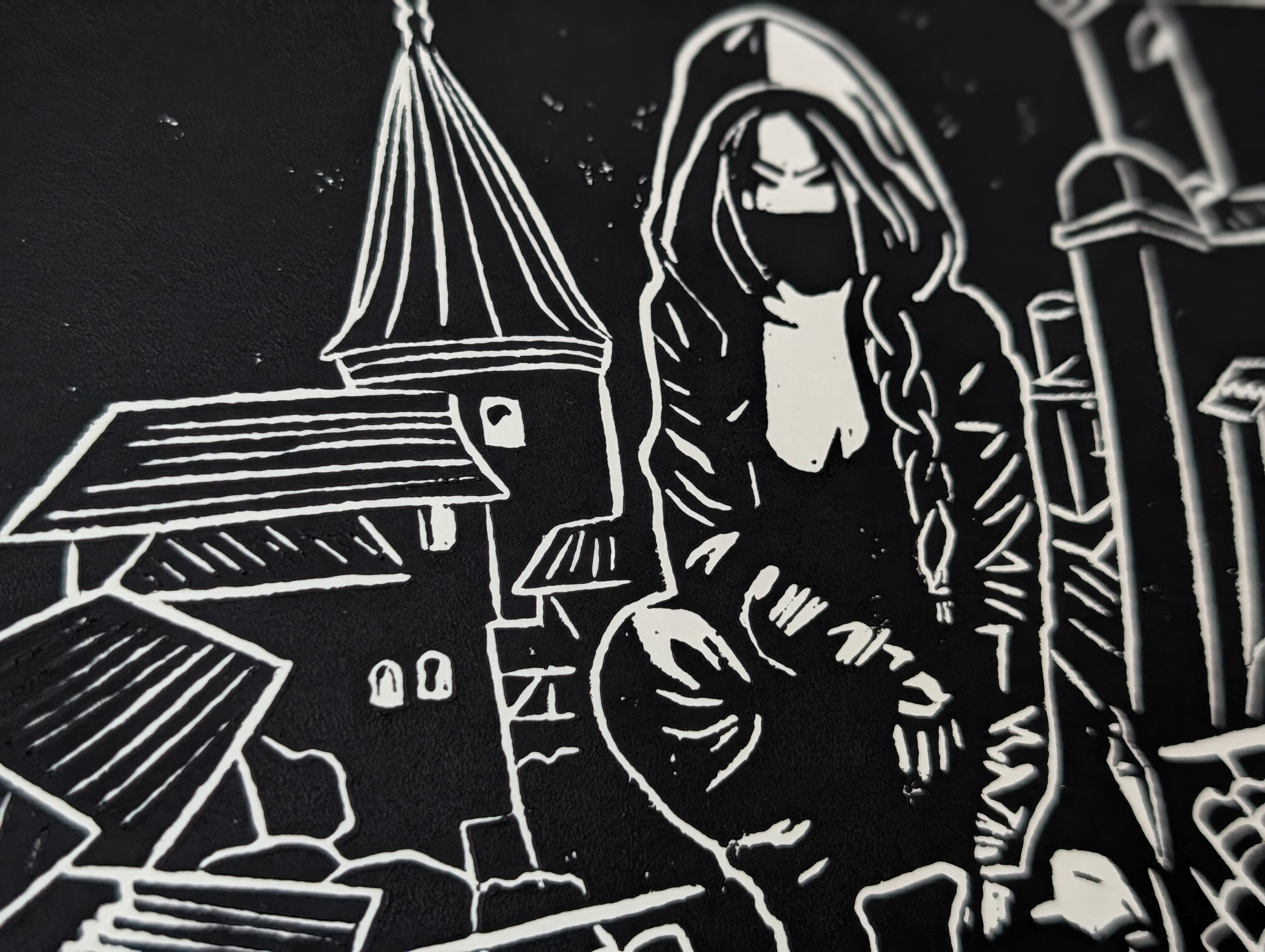 Queen of Assassins Linocut Art