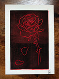 "My Petals Keep Falling" Linocut Art