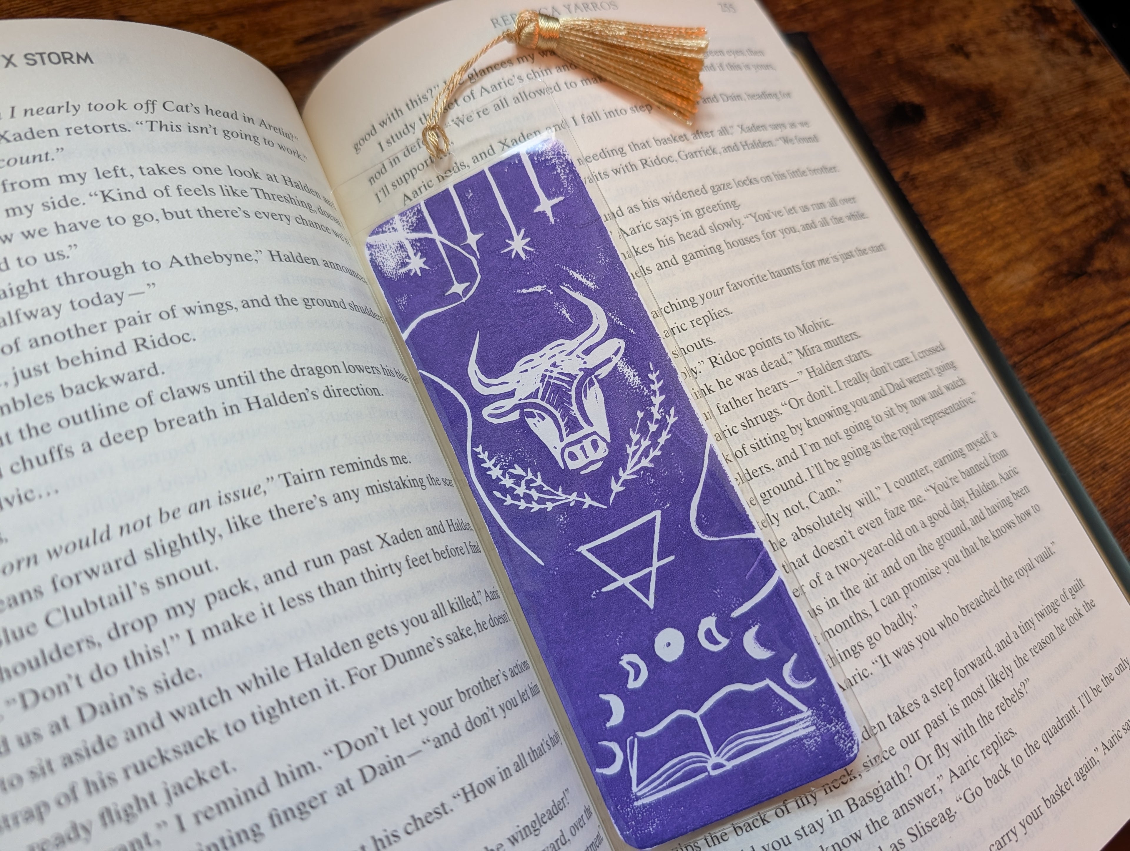 Taurus Szn Linocut Bookmark