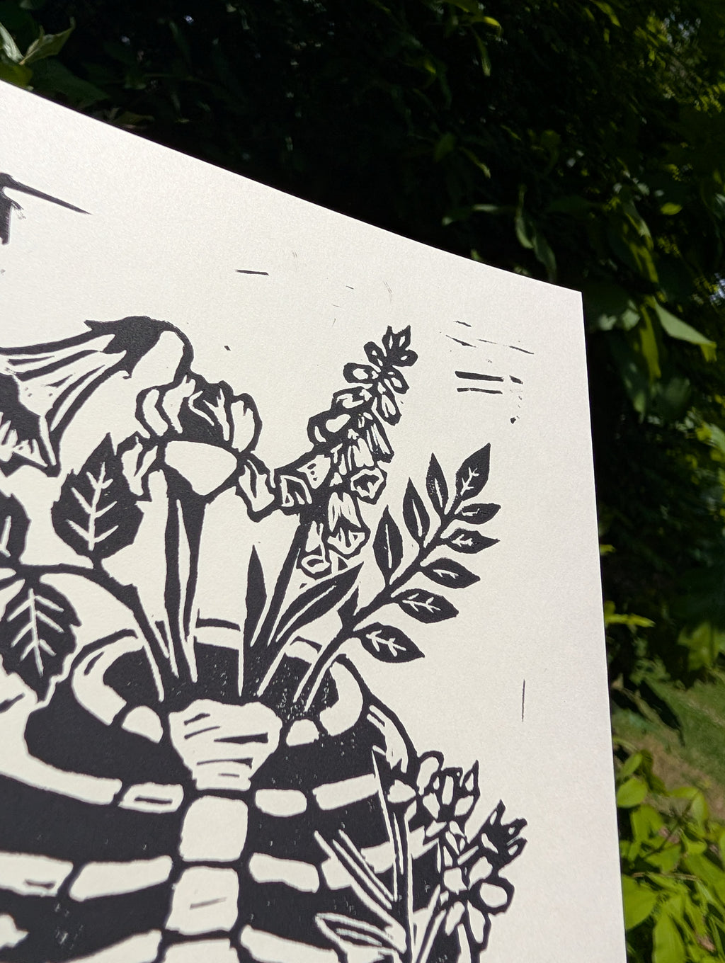 "Growing Pains" Linocut Art