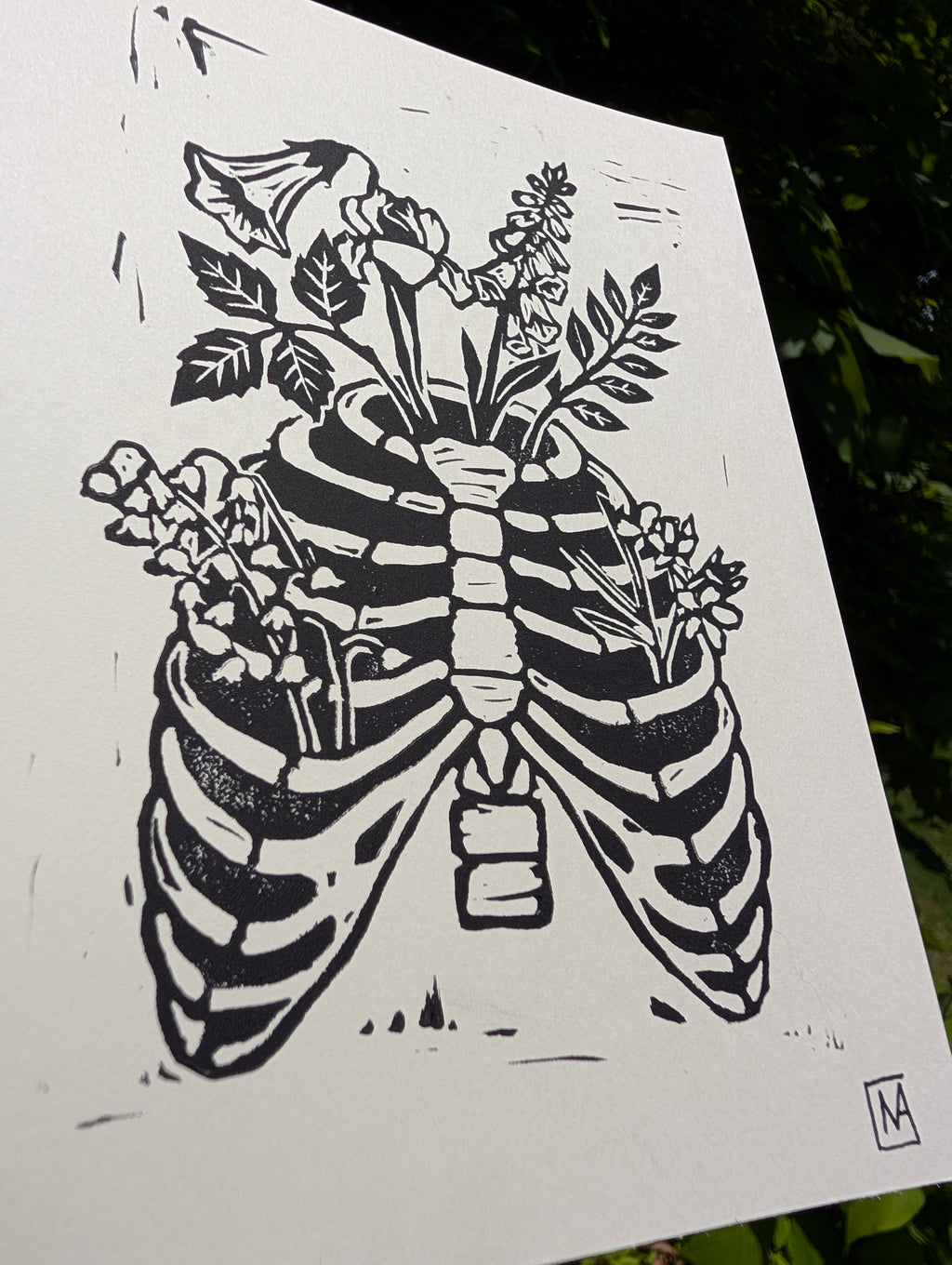 "Growing Pains" Linocut Art
