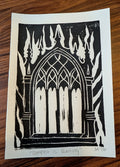 Camelot is Burning Linocut Art