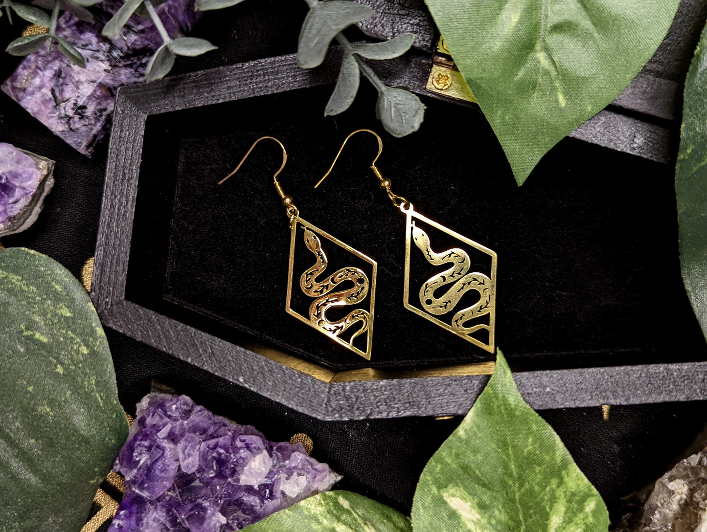 Geometric Snake Earrings