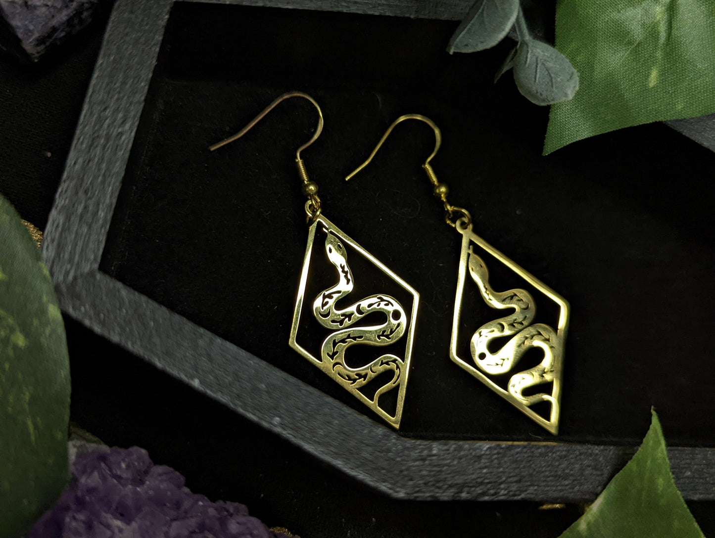 Geometric Snake Earrings