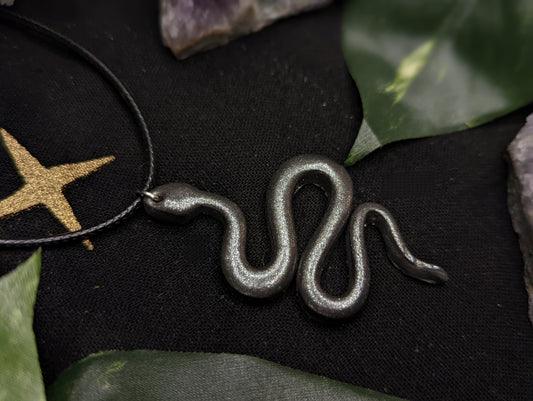 Gunmetal Snake Necklace