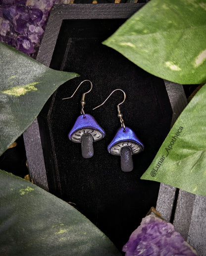 Goth Mushroom Clay Earrings