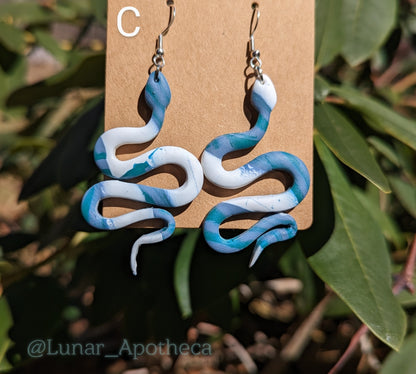 Pastel Marbled Snake Earrings