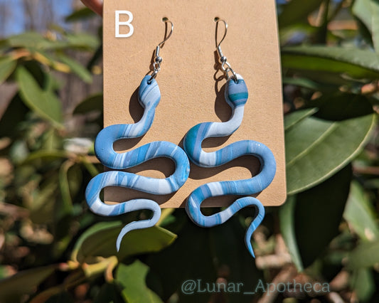 Pastel Marbled Snake Earrings