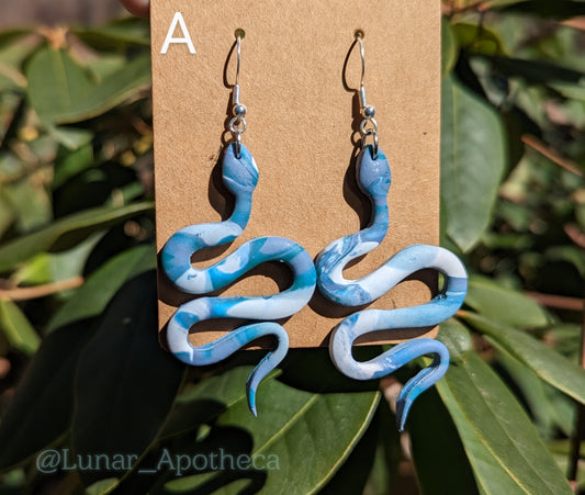 Pastel Marbled Snake Earrings