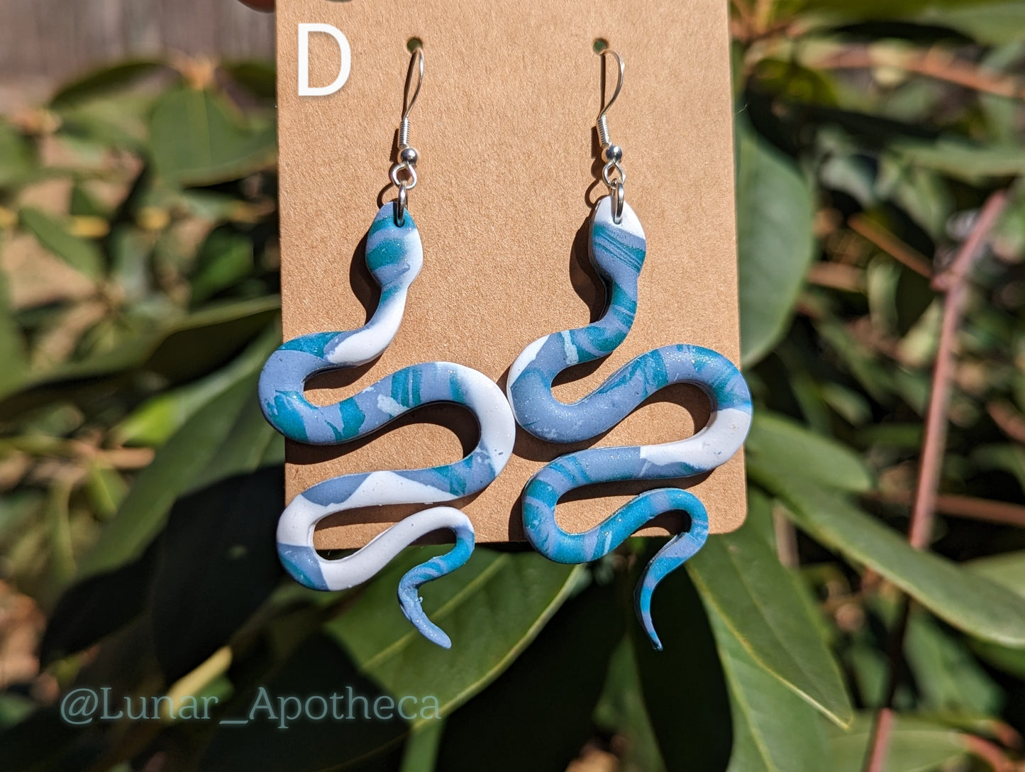 Pastel Marbled Snake Earrings