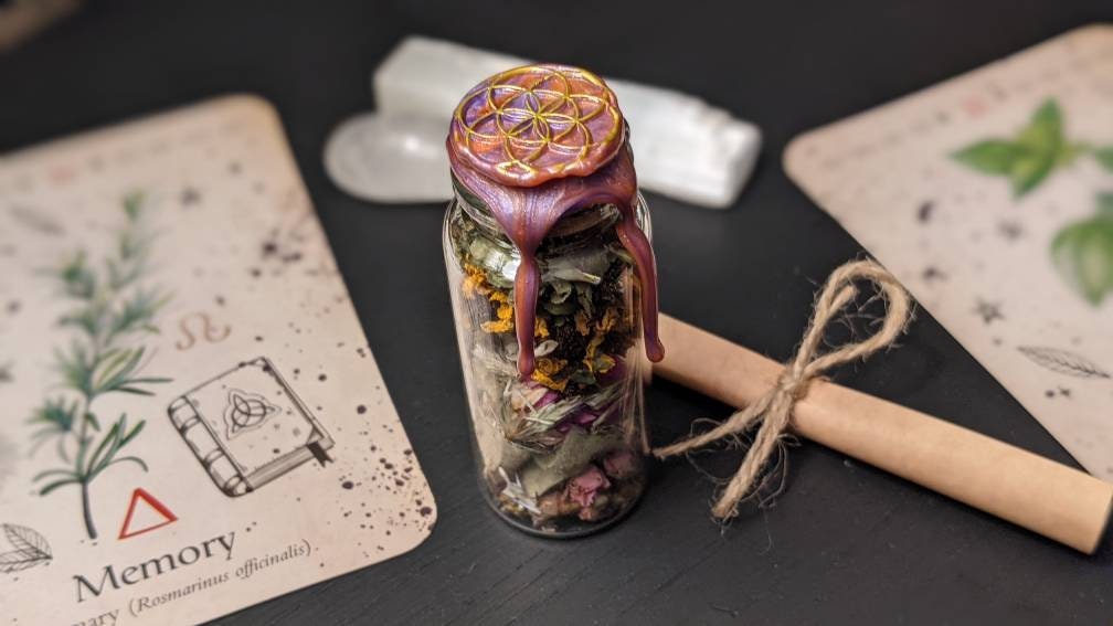 Creativity and Ambition Spell Jar and Scroll