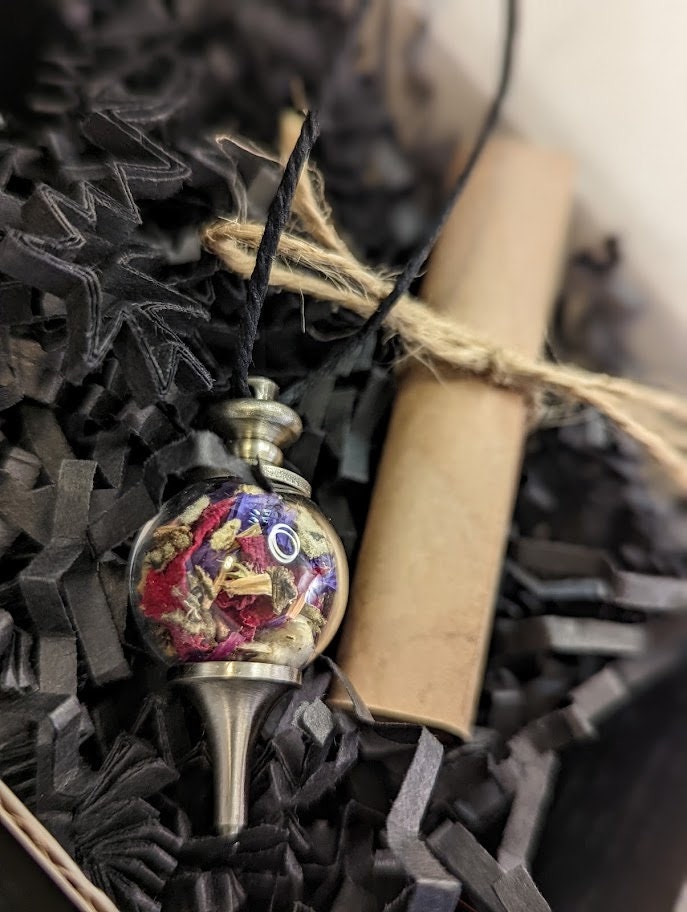 Custom Spell Necklace with Cord + Spell Scroll